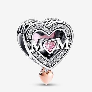 Pandora Two-tone Openwork Mom & Heart Charm